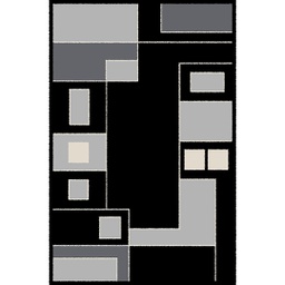 رولاكس 65083 (مستطيل, 180X270, أسود)