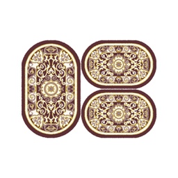 VALENCIA 51130 (Ovale, ( O 80X130 + 2O 65X100 ), MARRON BORDEAUX_CREME)