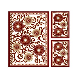 VALENCIA 76590 (Rectangular, ( T 160X220 + 2T 60X110 ), BORDEAUX_CREME)