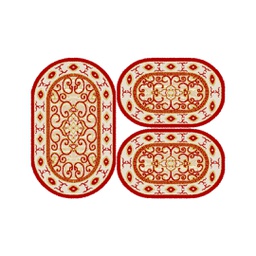 فالينسيا 51120 (بيضوي, ( O 80X130 + 2O 65X100 ), أحمر عنابي / عاجي)