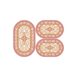 VALENCIA 51120 (Oval, ( O 80X130 + 2O 65X100 ), BOIS DE ROSE_CREME)