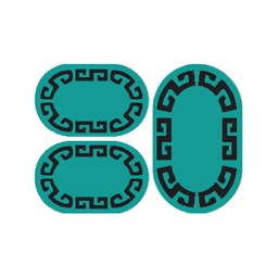 OLYMPIA 40520 (Oval, ( O 80X130 + 2O 65X100 ), BLEU TURQUOISE LX)