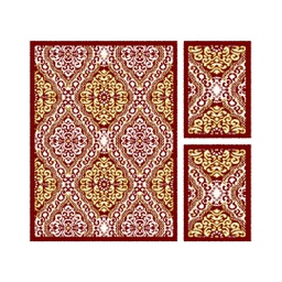 فالنسيا 84000 (مستطيل, ( T 160X220 + 2T 60X110 ), أحمر عنابي / قشدي)