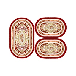 فالينسيا 71860 (بيضوي, ( O 80X130 + 2O 65X100 ), أحمر عنابي / قشدي)