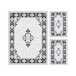 VALENCIA 51121 (Rectangular, ( T 160X220 + 2T 60X110 ), GRIS CLAIRE_BLANC)