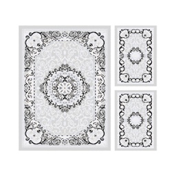 VALENCIA 51131 (Rectangulaire, ( T 160X220 + 2T 60X110 ), GRIS CLAIRE_BLANC)