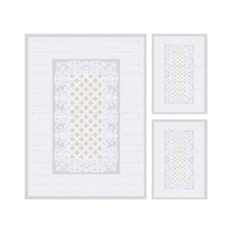VALENCIA 84031 (Rectangulaire, ( T 160X220 + 2T 60X110 ), GRIS CLAIRE_BLANC)