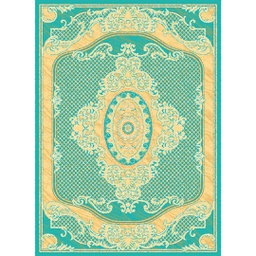 MELODIE 86610 (Rectangular, 190X275, VERT TURQUOISE_CREME)