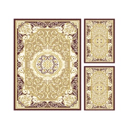 VALENCIA 51137 (Rectangular, ( T 150X230 + 2T 60X115 ), MARRON BORDEAUX_CREME)