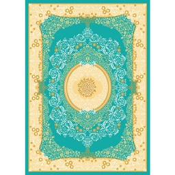 ميلودي 89040 (مستطيل, 190X275, أخضر تركوازي / قشدي)