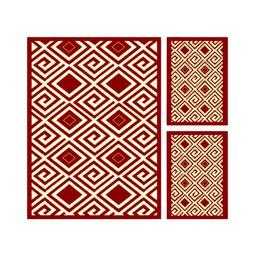 VALENCIA 58490 (Rectangulaire, ( T 150X230 + 2T 60X115 ), BORDEAUX_CREME)