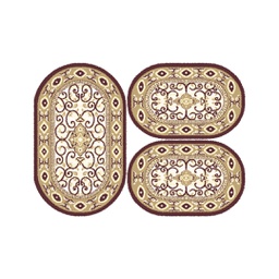 VALENCIA 51127 (Ovale, ( O 80X130 + 2O 65X100 ), MARRON BORDEAUX_CREME)