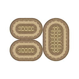 SHIRAZ 76070 (Oval, ( O 80X130 + 2O 65X100 ), BRUN PALE)