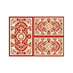 VALENCIA 5113C (Rectangulaire, ( T 80X130 + 2T 65X100 ), BORDEAUX_CREME)