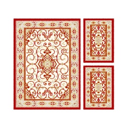 VALENCIA 5112C (Rectangular, ( T 150X230 + 2T 60X115 ), BORDEAUX_CREME)