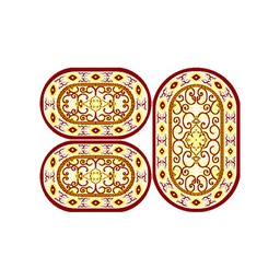 فالينسيا 5112C (بيضوي, ( O 80X130 + 2O 65X100 ), أحمر عنابي / قشدي)