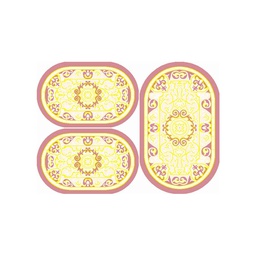 VALENCIA 5113B (Oval, ( O 80X130 + 2O 65X100 ), BOIS DE ROSE_CREME)