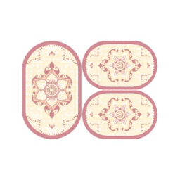 VALENCIA 5829B (Ovale, ( O 80X130 + 2O 65X100 ), BOIS DE ROSE_CREME)