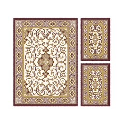 VALENCIA 5112H (Rectangulaire, ( T 160X220 + 2T 60X110 ), MARRON BORDEAUX_CREME)