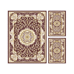 VALENCIA 5113H (Rectangulaire, ( T 160X220 + 2T 60X110 ), MARRON BORDEAUX_CREME)