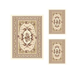VALENCIA 7186C (Rectangulaire, ( T 150X220 + 2T 75X120 ), CREME_CREME)