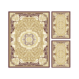 VALENCIA 5113C (Rectangulaire, ( T 150X230 + 2T 60X115 ), MARRON BORDEAUX_CREME)