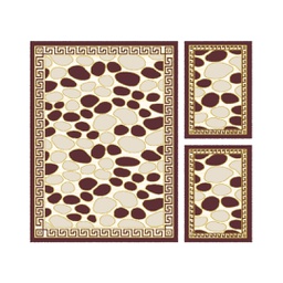 VALENCIA 6071B (Rectangulaire, ( T 160X220 + 2T 60X110 ), MARRON BORDEAUX_CREME)