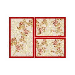 VALENCIA 7599C (Rectangular, ( T 80X130 + 2T 65X100 ), BORDEAUX_CREME)