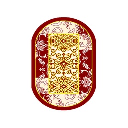 فالنسيا 7596B (بيضوي, 80X130, أحمر عنابي / قشدي)