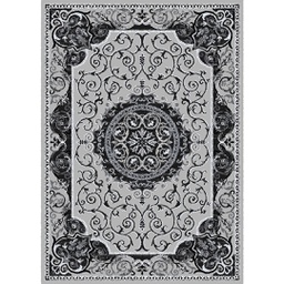 VALENCIA 5113D (Rectangulaire, 200X280, GRIS CLAIRE_NOIRE)