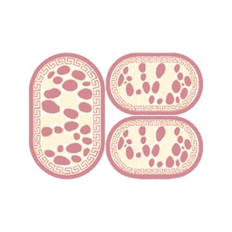 VALENCIA 6071B (Oval, ( O 80X130 + 2O 65X100 ), BOIS DE ROSE_CREME)