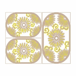 VALENCIA 7618B (Oval, ( O 80X130 + 2O 65X100 ), IVOIRE_CREME)