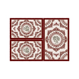 MALAGA 74630 (Rectangulaire, ( T 80X130 + 2T 65X100 ), BORDEAUX_CREME)