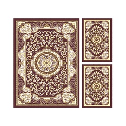 VALENCIA 51130 (Rectangulaire, ( T 150X230 + 2T 60X115 ), MARRON BORDEAUX_CREME)