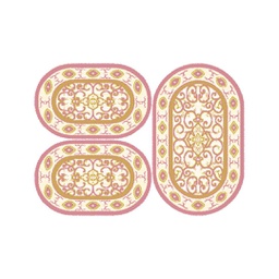 VALENCIA 5112B (Oval, ( O 80X130 + 2O 65X100 ), BOIS DE ROSE_CREME)