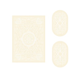 VALENCIA 5113A (Ensembles Variés, ( T 155X220 + 2O 90X55 ), CHAMPAGNE Creme)
