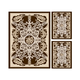 NURAY 93260 (Rectangulaire, ( T 150X220 + 2T 60X110 ), MARRON BORDEAUX)