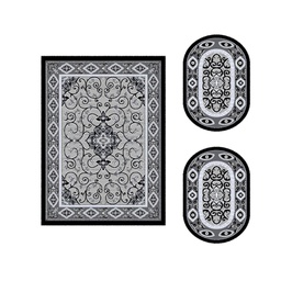 VALENCIA 5112B (Various Sets, ( T 155X220 + 2O 90X55 ), NOIRE_GRIS CLAIRE)