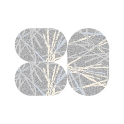 HAZAR 74574 (Ovale, ( O 80X130 + 2O 65X100 ), GRIS CLAIRE SHRINK)