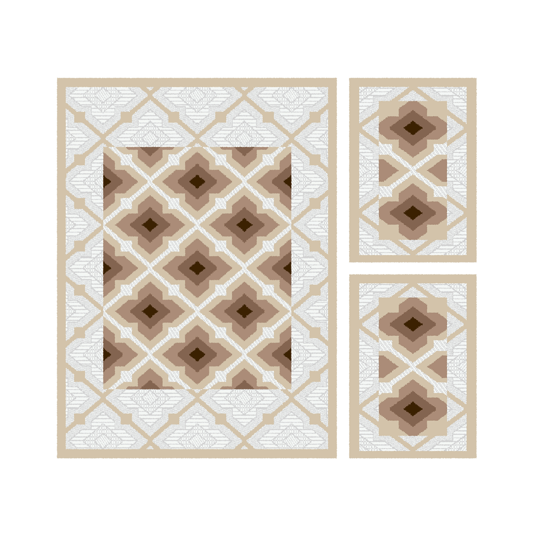 CIRTA 93240 (Rectangular, ( T 150X220 + 2T 60X110 ), IVOIRE CLAIRE)