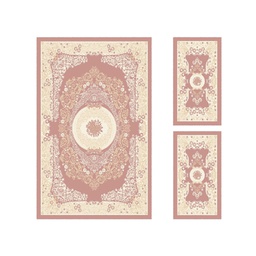 ميلودي 89041 (مستطيل, ( T 130X220 + 2T 60X110 ), وردي خشبي / عاجي)