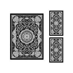 VALENCIA 5113B (Rectangulaire, ( T 160X220 + 2T 60X110 ), NOIRE_GRIS CLAIRE)
