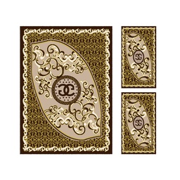 أزهر 90720 (مستطيل, ( T 160X220 + 2T 60X110 ), لون الشوكلاطة البنية)