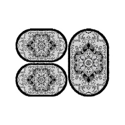 VALENCIA 5829B (Ovale, ( O 80X130 + 2O 65X100 ), NOIRE_GRIS CLAIRE)