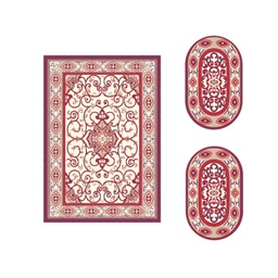 فالينسيا 51120 (مجموعات مختلفة, ( T 155X220 + 2O 90X55 ), أحمر عنابي / قشدي)