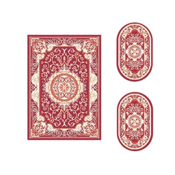 VALENCIA 51130 (Ensembles Variés, ( T 155X220 + 2O 90X55 ), BORDEAUX_CREME)
