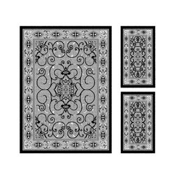 VALENCIA 5112B (Rectangular, ( T 160X220 + 2T 60X110 ), NOIRE_GRIS CLAIRE)