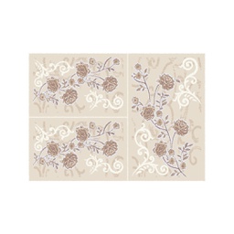 VALENCIA 7599B (Rectangulaire, ( T 80X130 + 2T 65X100 ), ECRU_CREME)