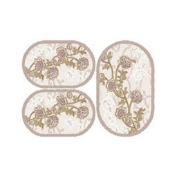 فالنسيا 7599B (بيضوي, ( O 80X130 + 2O 65X100 ), عاجي / قشدي)