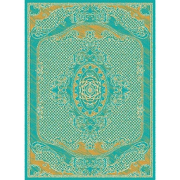 ميلودي 8661A (مستطيل, 190X275, أخضر تركوازي / قشدي)